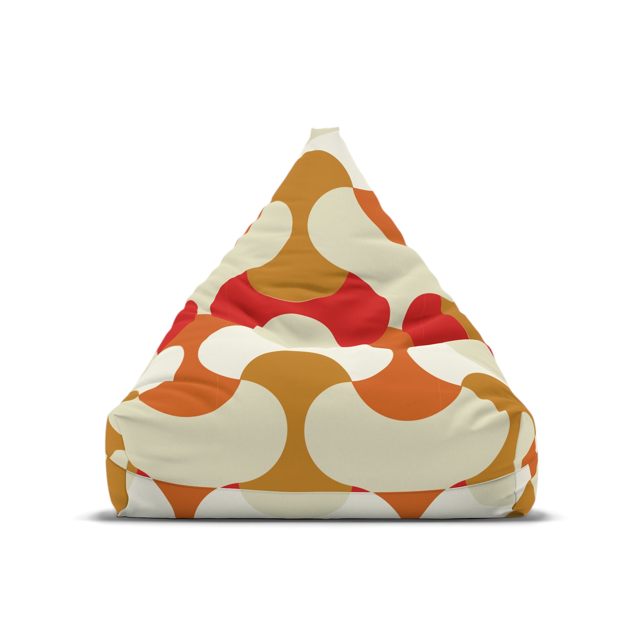 Retro Abstract Swirl Bean Bag Chair Cover | 70s Inspired Mod Pattern