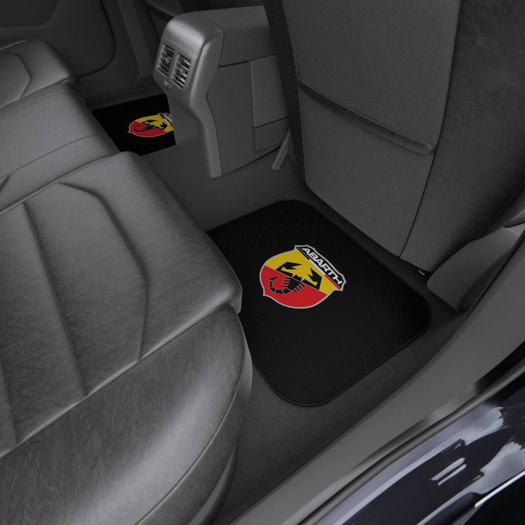 4 Piece Universal Abarth Car Floor Mats Set Racing Sport Auto Interior Accessories