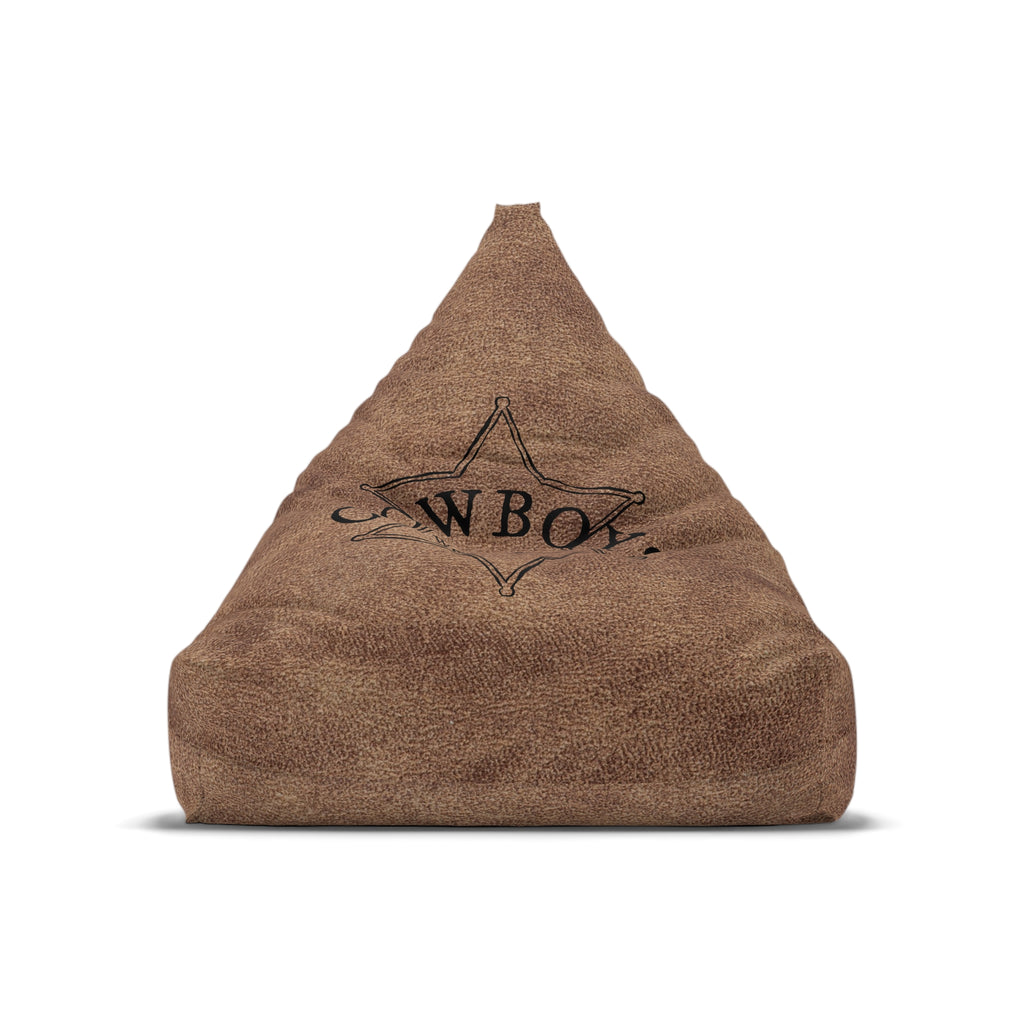 Cowboy Star Bean Bag Chair Cover | Western Rustic Leather Look gift for him