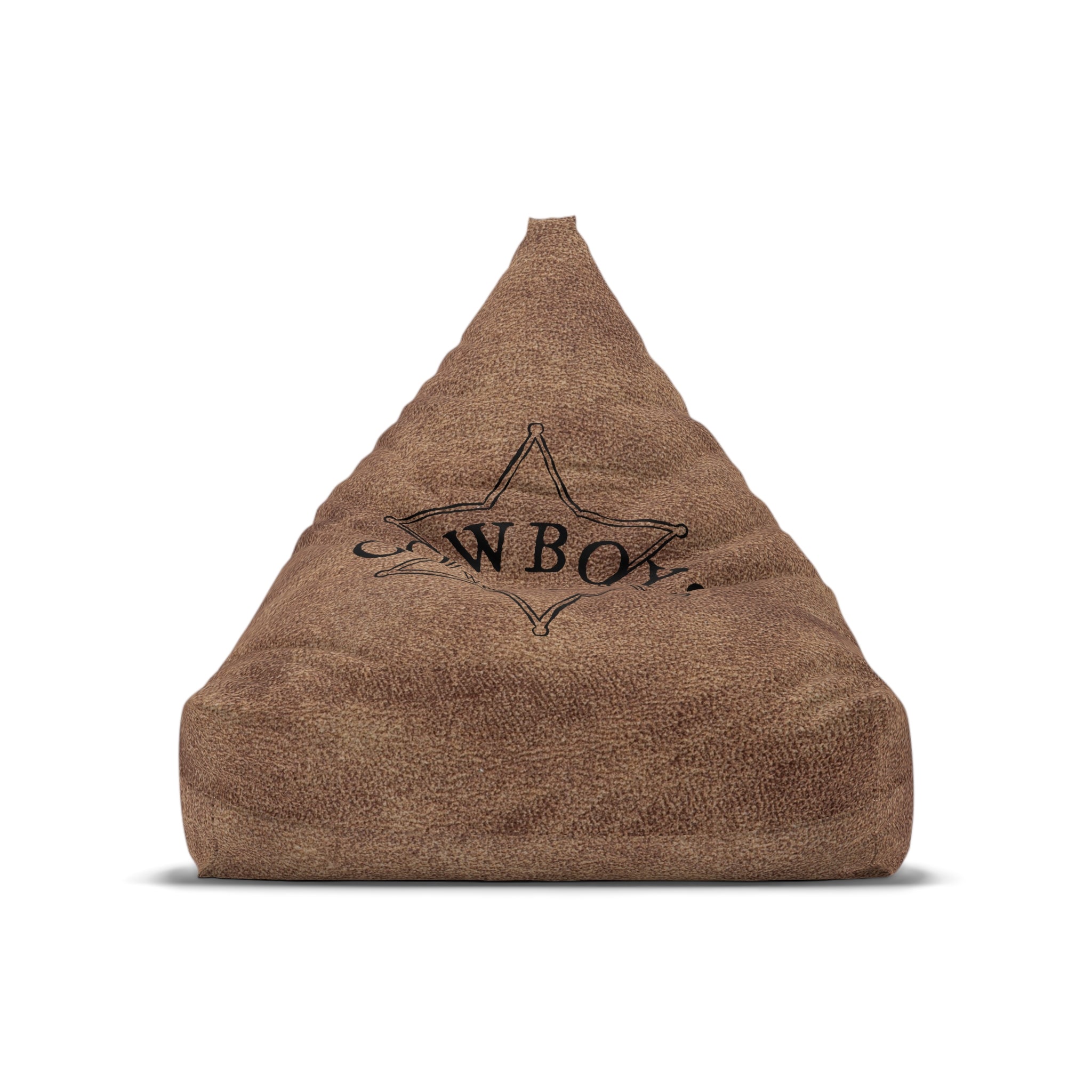 Cowboy Star Bean Bag Chair Cover | Western Rustic Leather Look gift for him