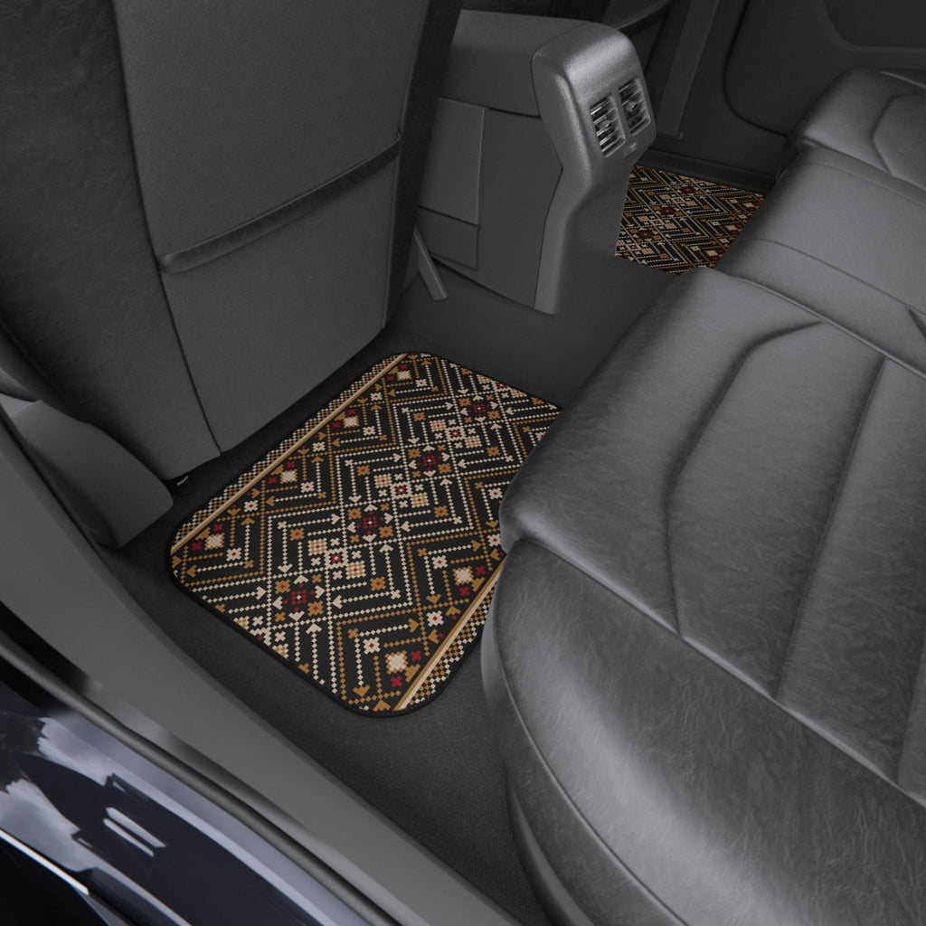 Tribal Geometric Car Mats (Set of 4) — Brown Aztec Floor Liners