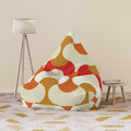 Retro Abstract Swirl Bean Bag Chair Cover | 70s Inspired Mod Pattern