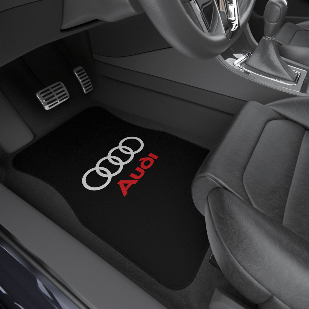 Audi Style Car Floor Mats Set of 4 Black Universal Auto Mats