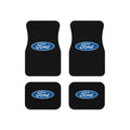4 Piece Universal Car Floor Mats Set Ford Logo Black Auto Interior Accessories