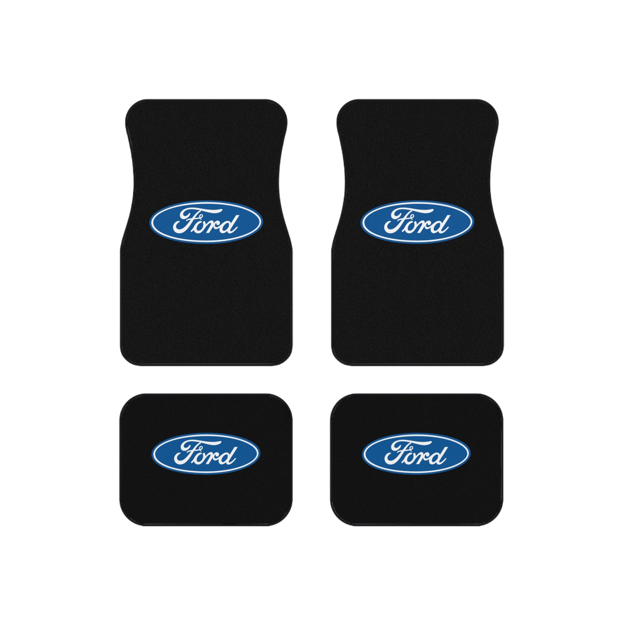 4 Piece Universal Car Floor Mats Set Ford Logo Black Auto Interior Accessories