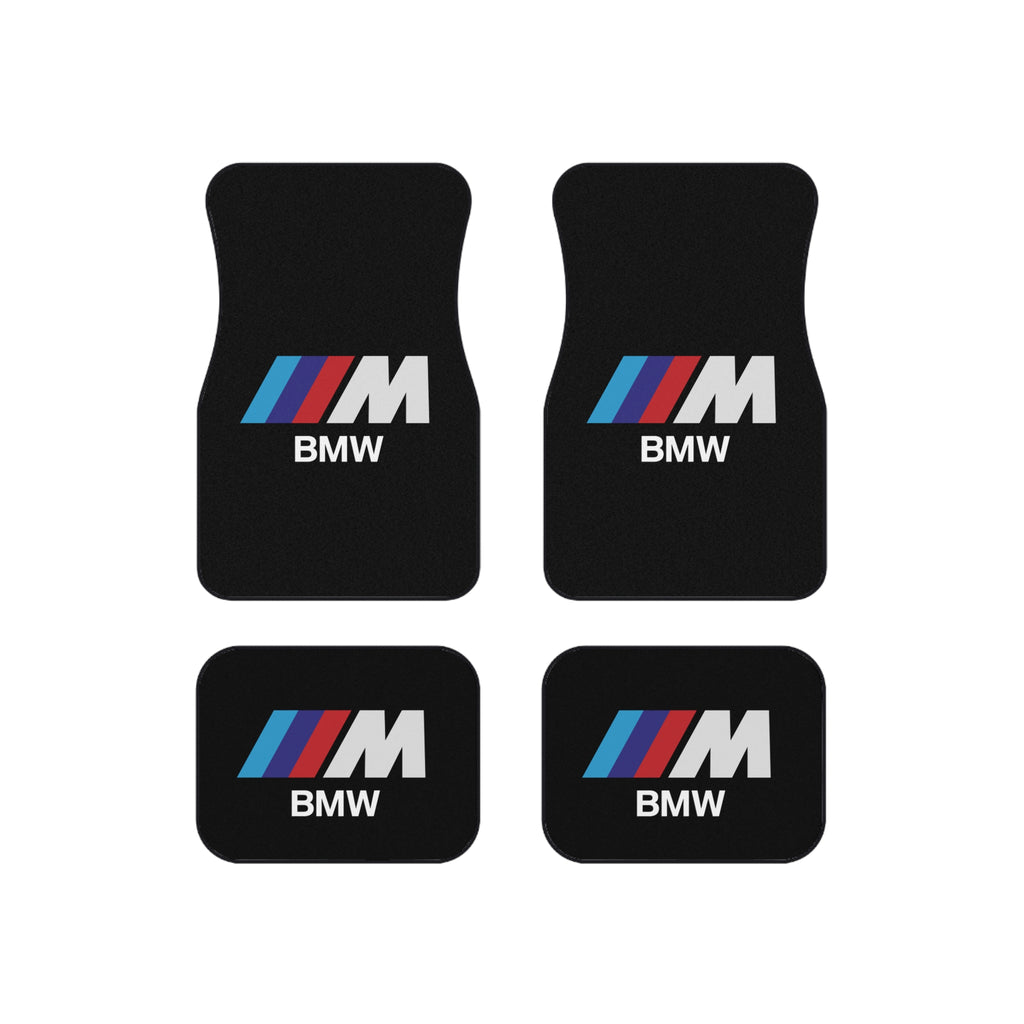 4 Piece Universal BMW M Car Floor Mats Set Black Auto Interior Accessories