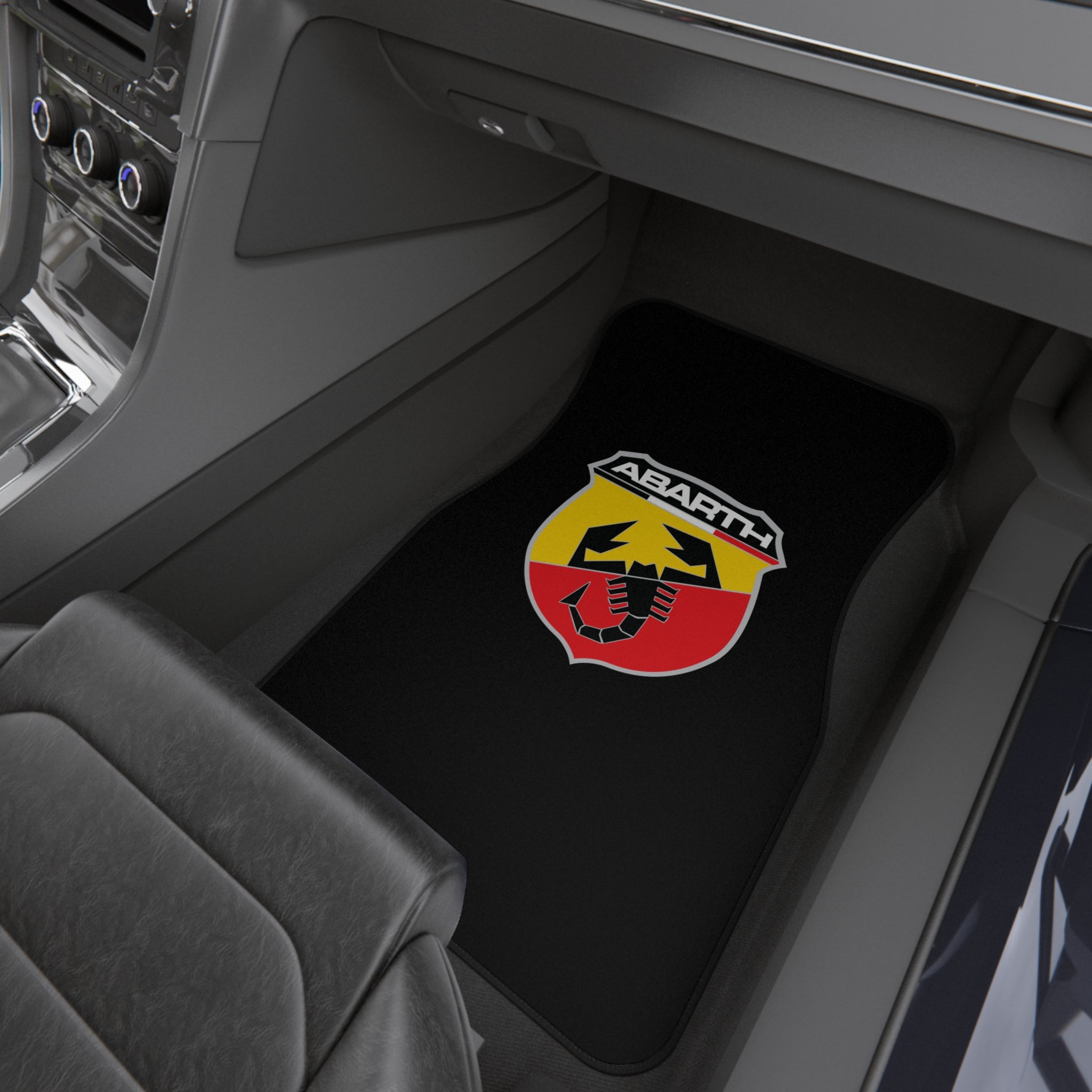 4 Piece Universal Abarth Car Floor Mats Set Racing Sport Auto Interior Accessories