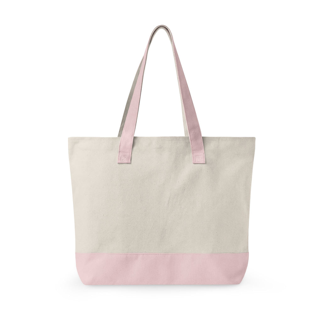 Made for everyday Zippered Canvas Tote | script text, neutral color