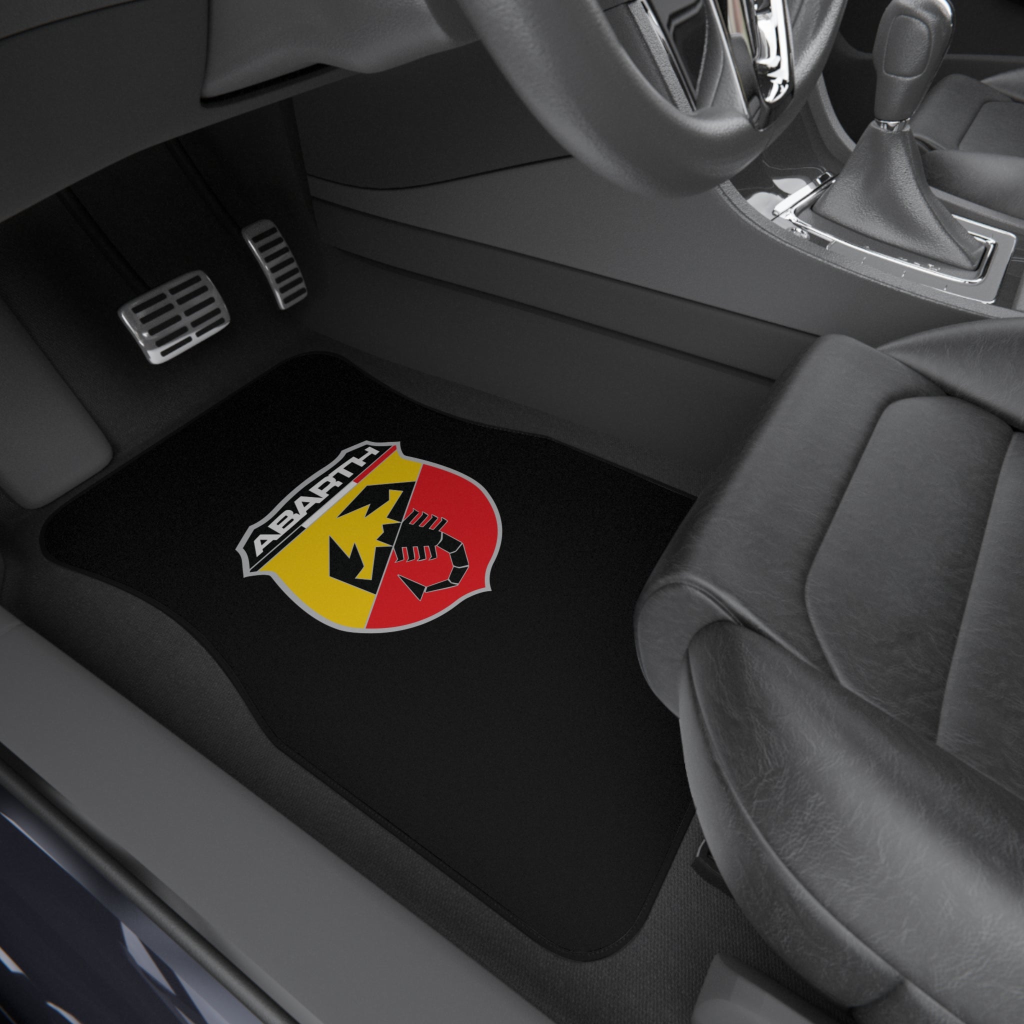 4 Piece Universal Abarth Car Floor Mats Set Racing Sport Auto Interior Accessories