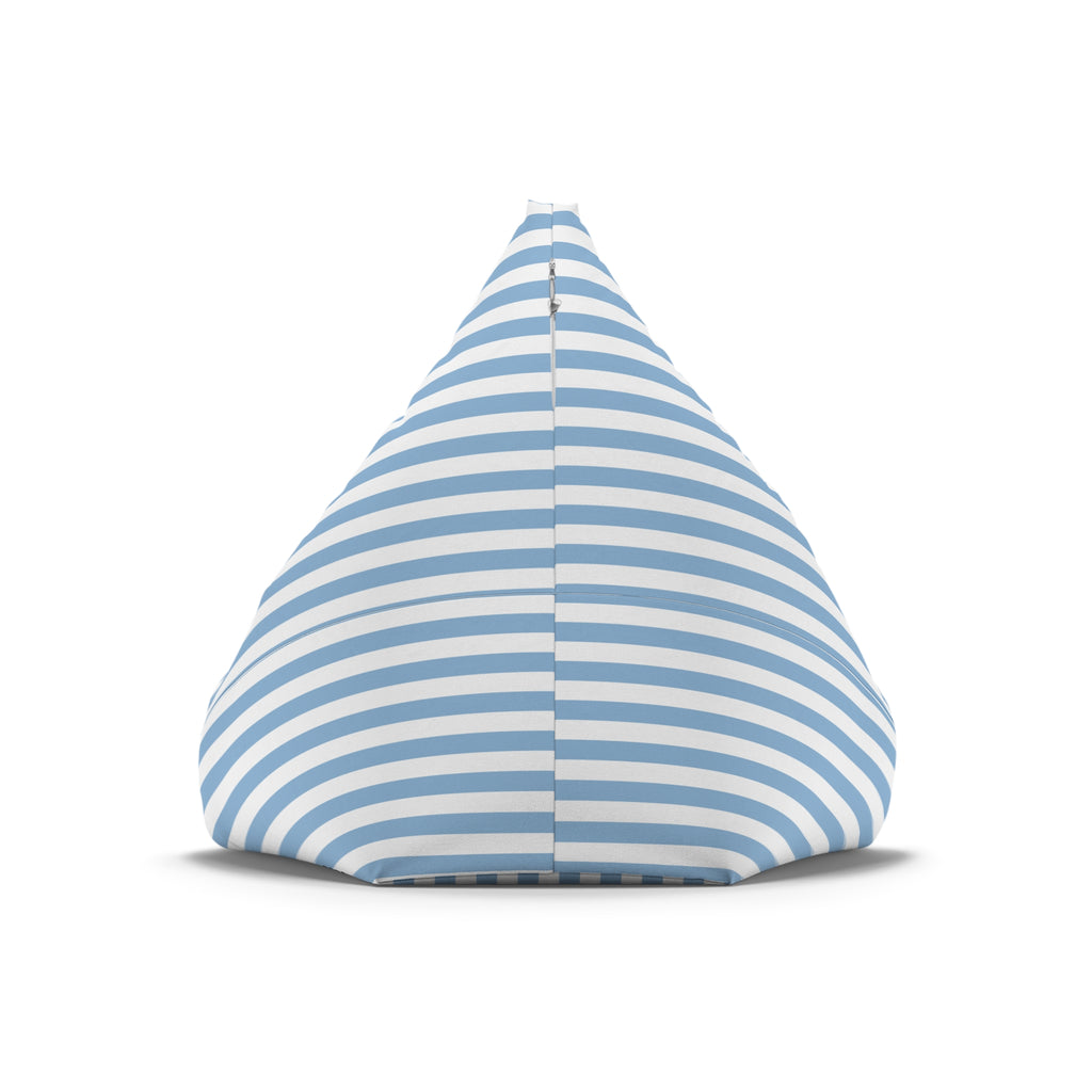 Nautical Stripe Bean Bag Chair Cover | Blue White Anchor Bean Bag Cover | Coastal Home Decor