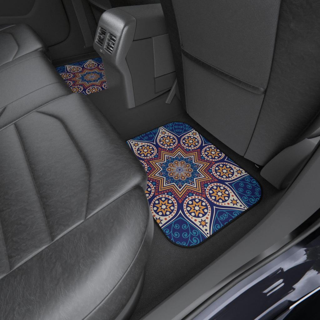 Mandala Car Floor Mats (Set of 4) — Blue Boho Star Pattern