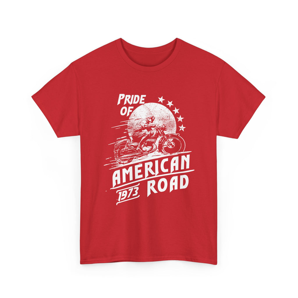 American Biker T Shirt Pride of American Road Motorcycle Tee Vintage Rider Shirt Gift for Bikers