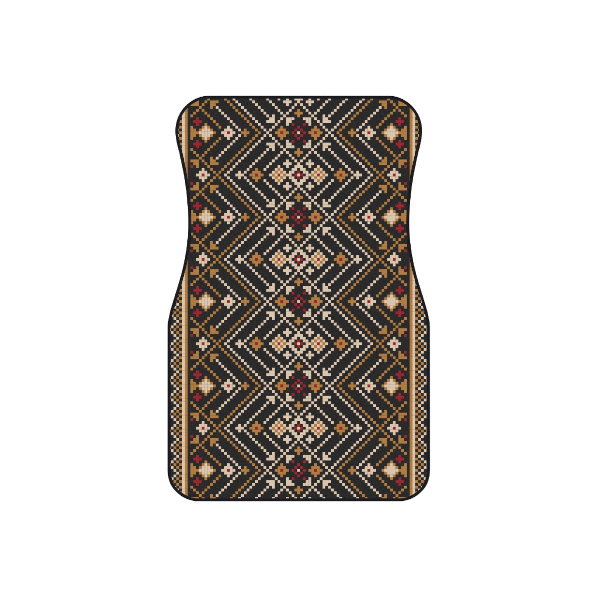 Tribal Geometric Car Mats (Set of 4) — Brown Aztec Floor Liners