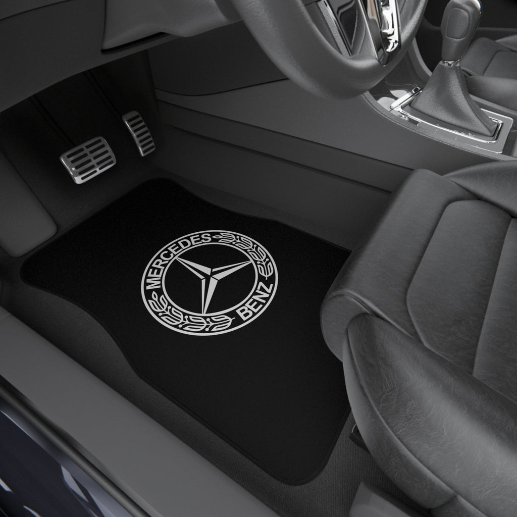 Car Floor Mats Set Compatible with Mercedes Benz Logo Auto Interior Accessories Black Mats