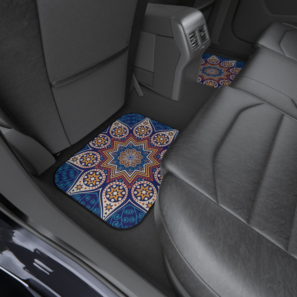 Mandala Car Floor Mats (Set of 4) — Blue Boho Star Pattern