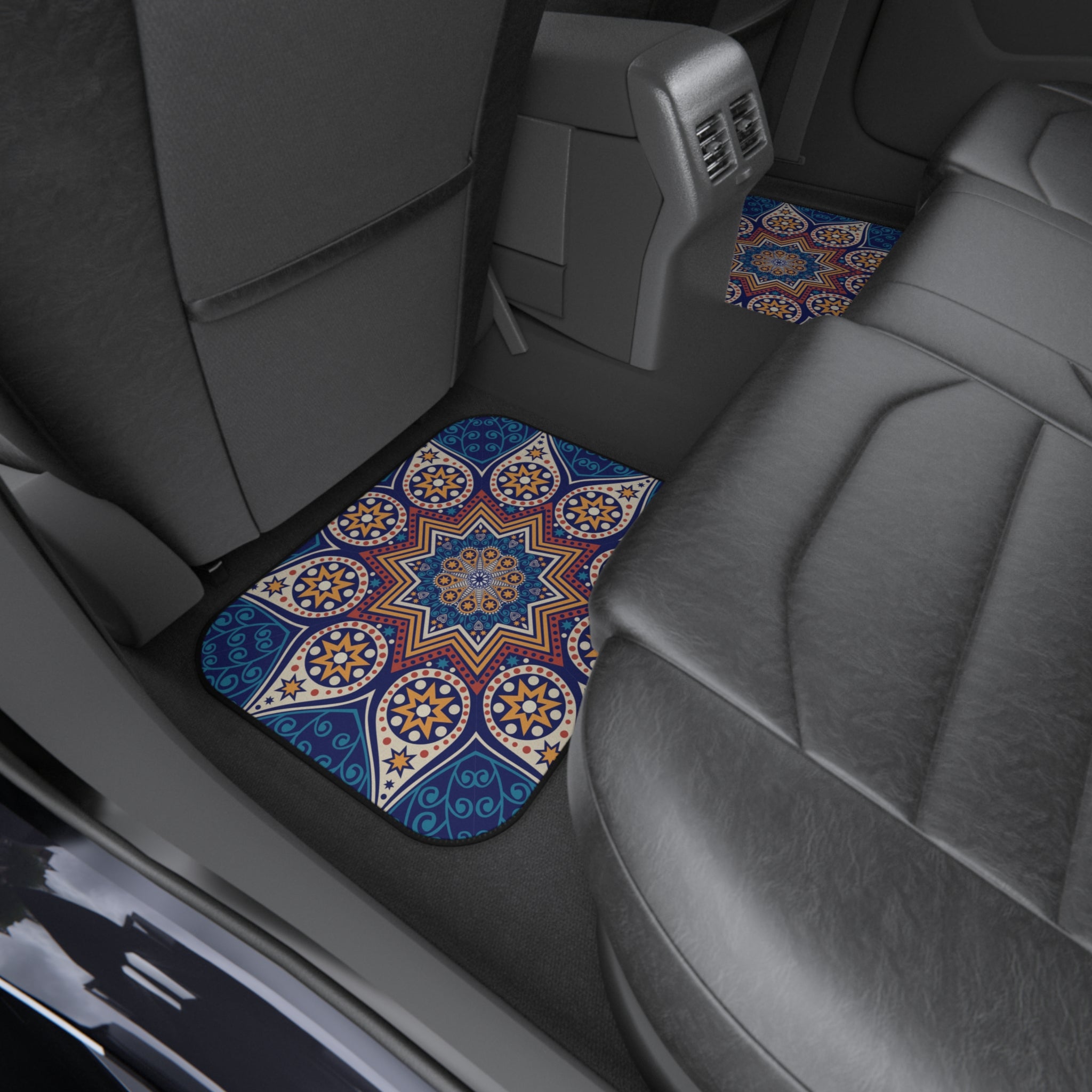 Mandala Car Floor Mats (Set of 4) — Blue Boho Star Pattern