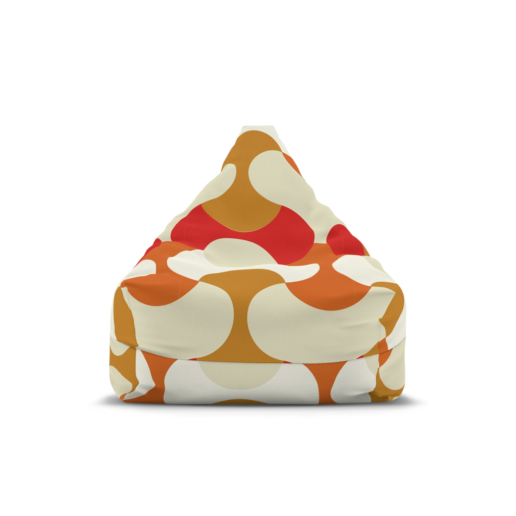Retro Abstract Swirl Bean Bag Chair Cover | 70s Inspired Mod Pattern