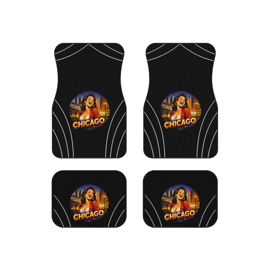 Chicago Vintage Pinup Car Floor Mats — Set of 4
