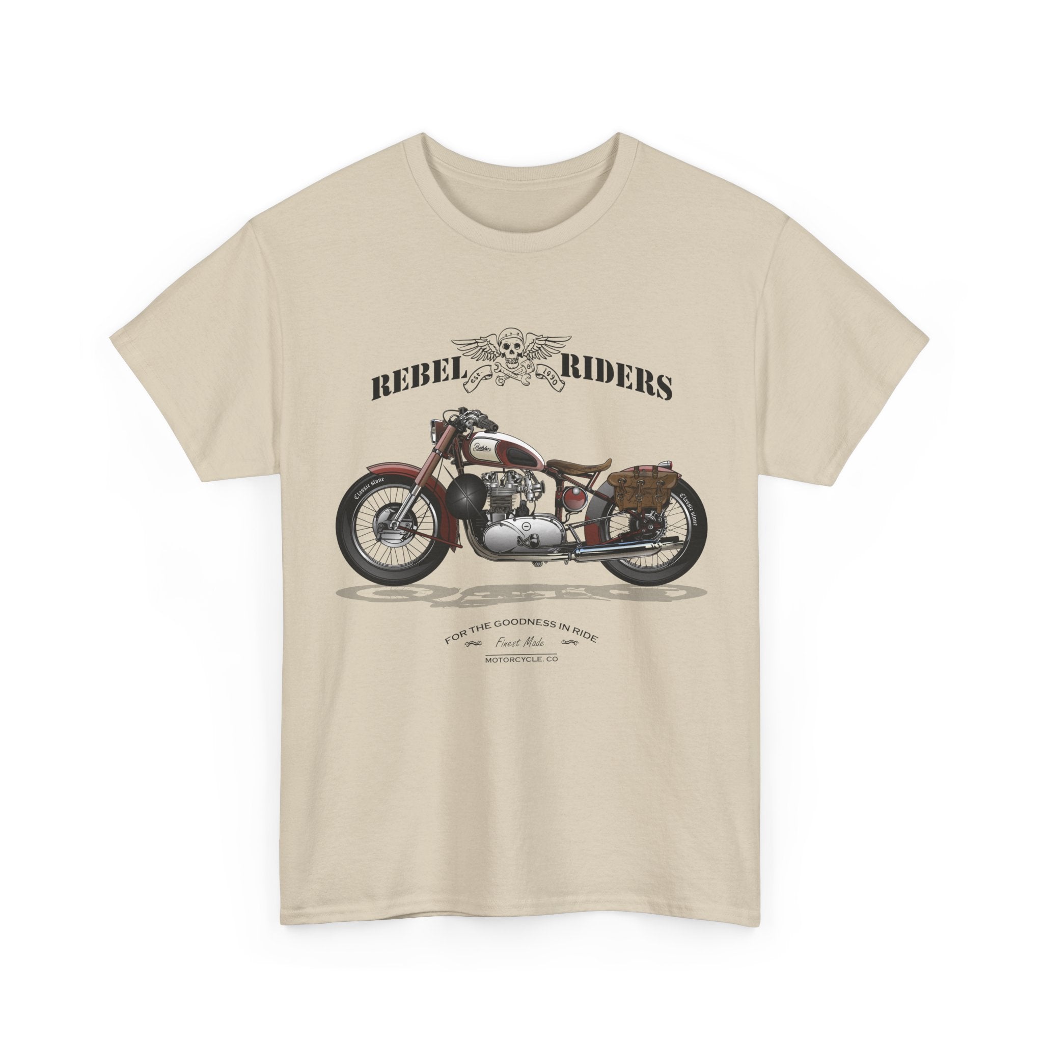 Vintage Motorcycle Tee Rebel Riders Classic Bike Graphic