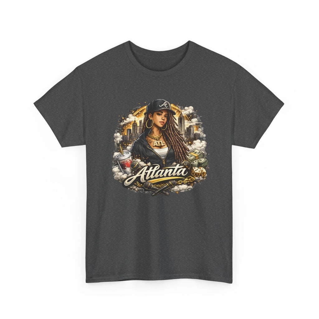 Atlanta Streetwear Graphic T Shirt for Women  Urban Hip Hop Style Tee, City Girl Fashion, Black Unisex Shirt
