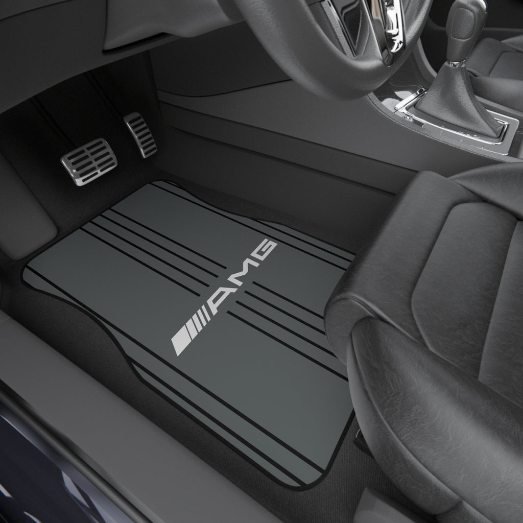 AMG Style Car Floor Mats Set of 4 Gray Universal Performance Auto Mats