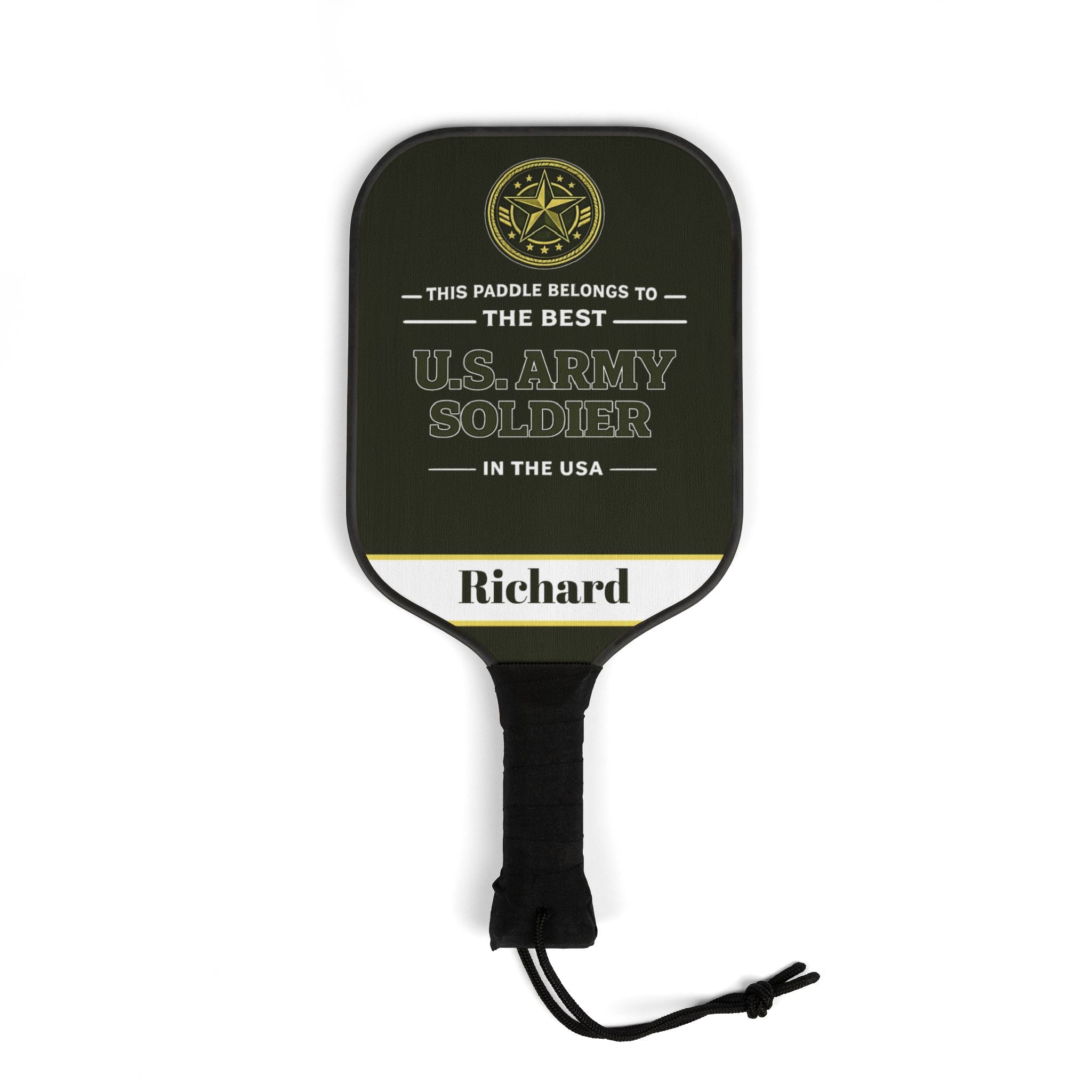 Personalized U.S. Army Soldier Pickleball Paddle Set, Custom Army Gift for Men, Military Retirement Gift, Veteran Gift Idea