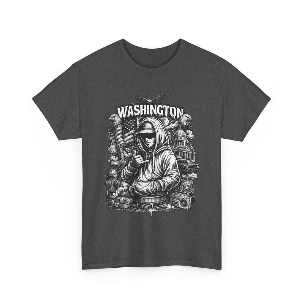 Washington DC T Shirt Streetwear Graphic Tee, Urban City Shirt Black, Dark Street Style Unisex Gift