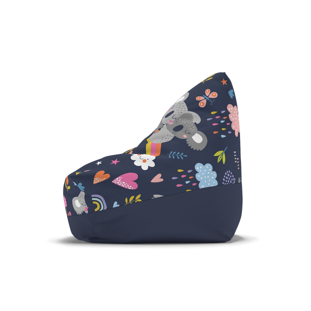 Koala Rainbows Pattern Bean Bag Chair Cover | Navy Floral Nursery