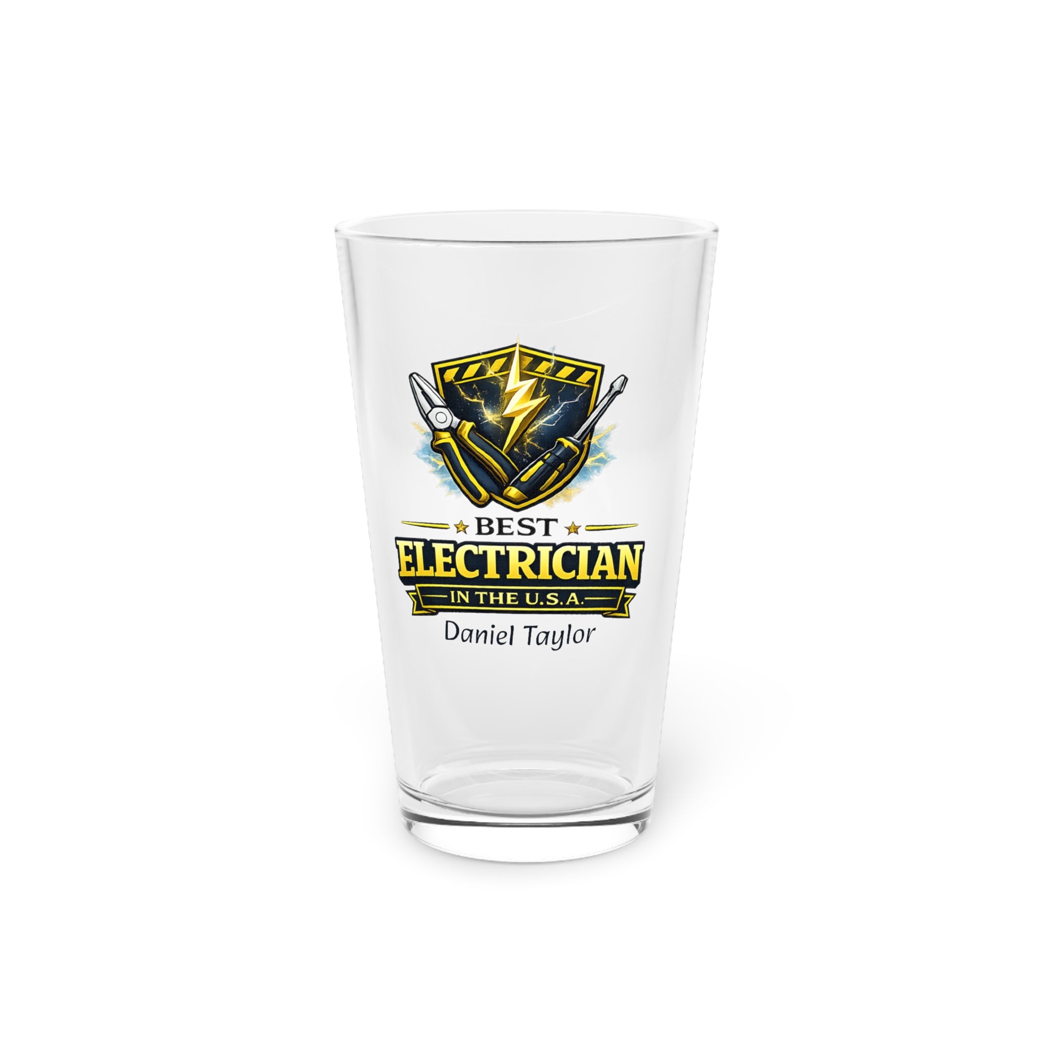 Personalized Electrician Pint Glass  Best Electrician in the USA Custom Name Beer Glass  Gift for Electrician, Electrician Birthday Gift