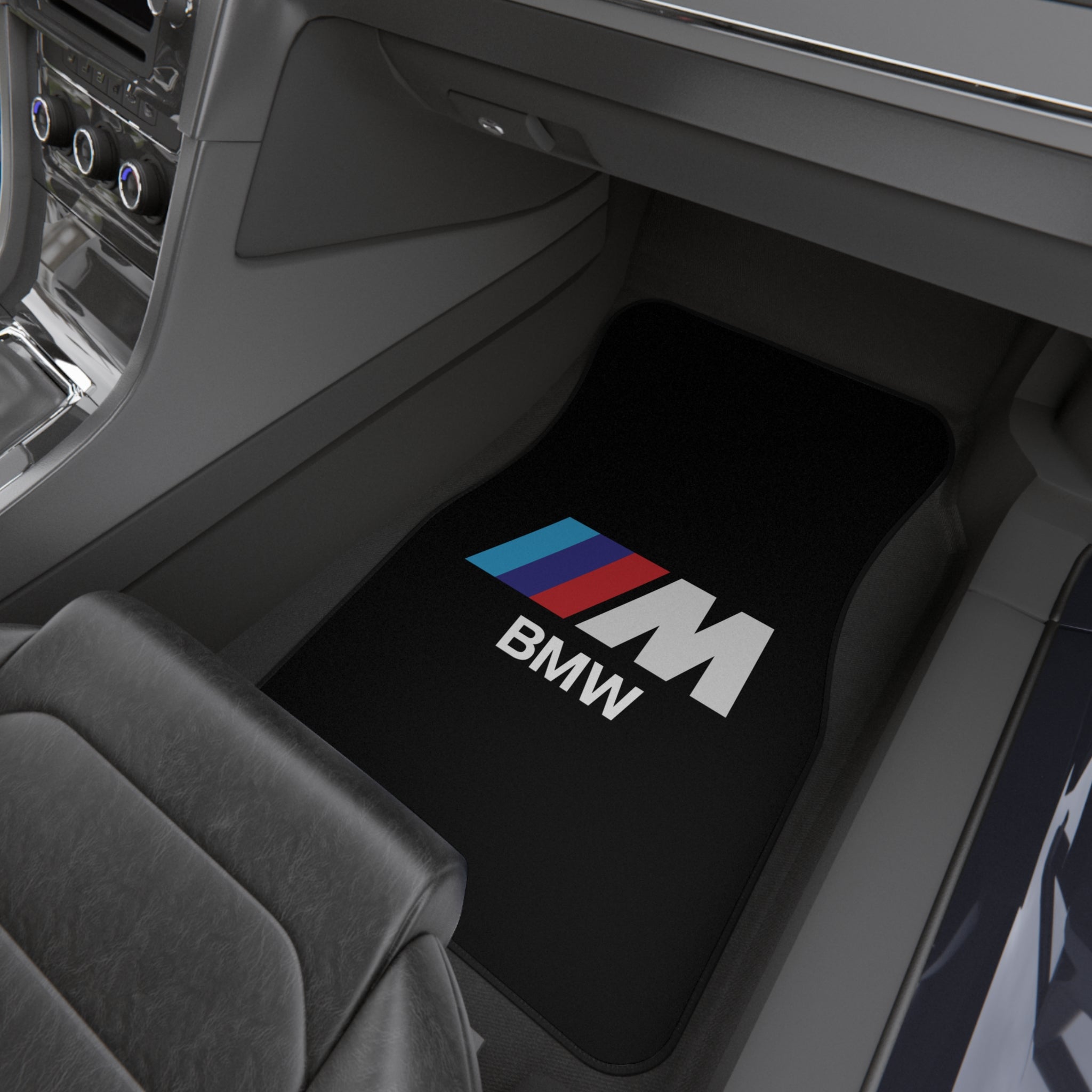 4 Piece Universal BMW M Car Floor Mats Set Black Auto Interior Accessories