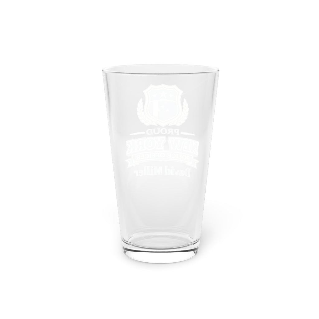 Personalized New York Police Officer Pint Glass 16oz, Custom NY Cop Gift, Police Retirement Gift, Law Enforcement Gift for Him