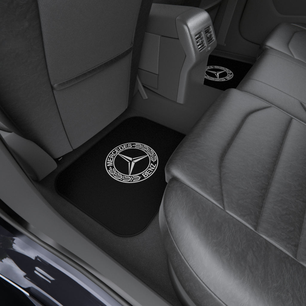 Car Floor Mats Set Compatible with Mercedes Benz Logo Auto Interior Accessories Black Mats