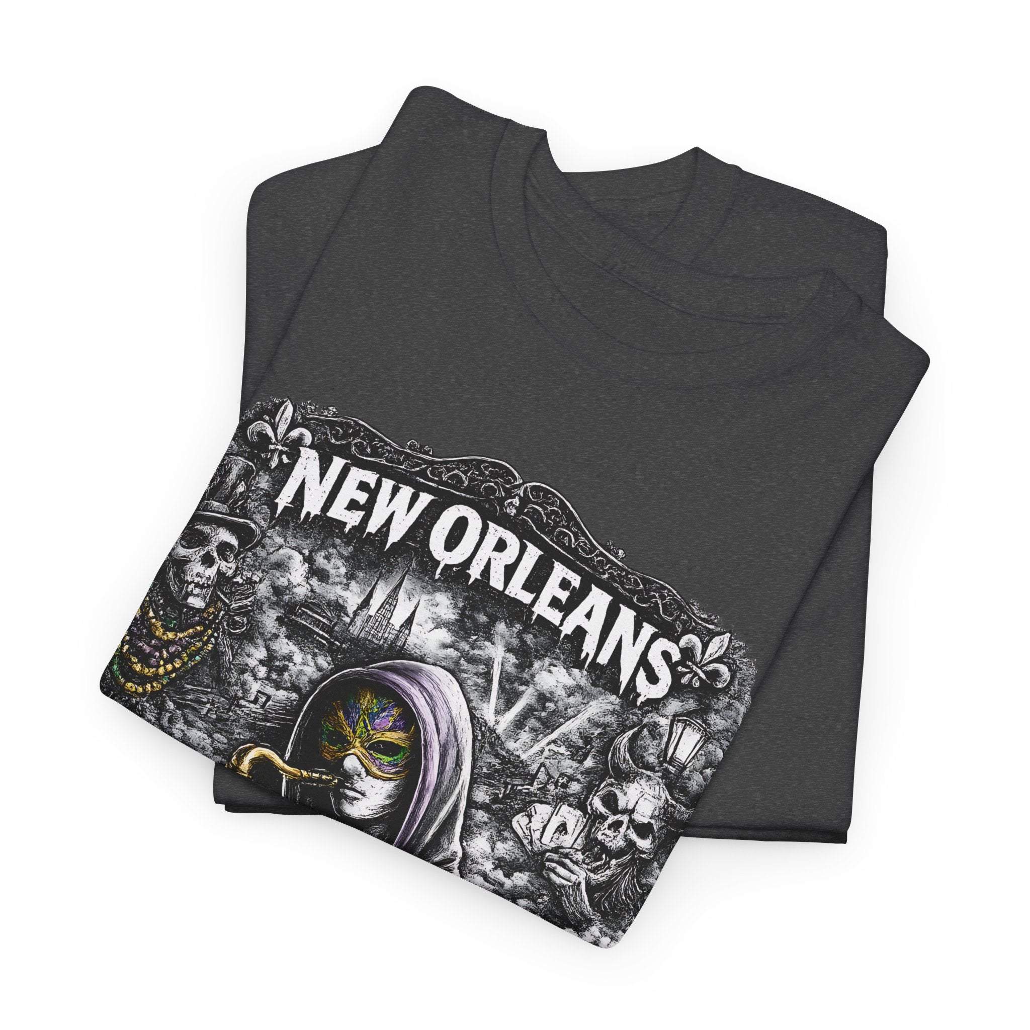 New Orleans T Shirt Jazz Graphic Tee, Dark Streetwear Saxophone Shirt, Mardi Gras Style Unisex Gift