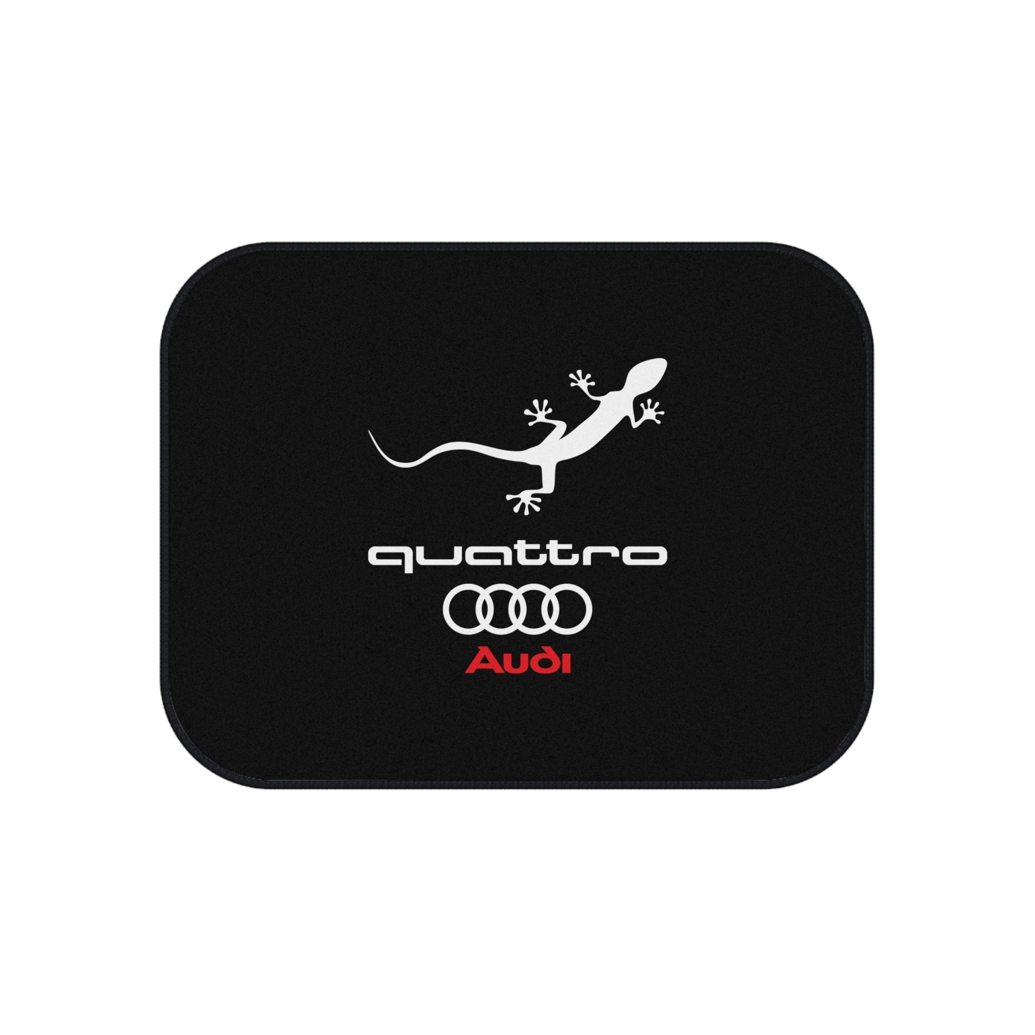 Audi Quattro Style Car Floor Mats Set of 4 Black Universal Auto Mats