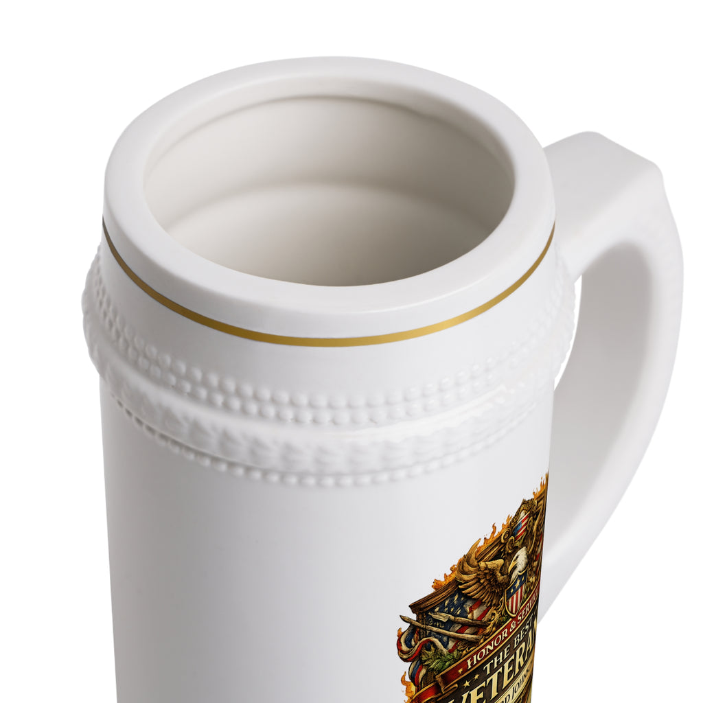 Personalized Veteran Beer Stein 22oz - Custom Name Military Mug, Honor & Service Gift for Veteran, Loyalty Courage Beer Mug