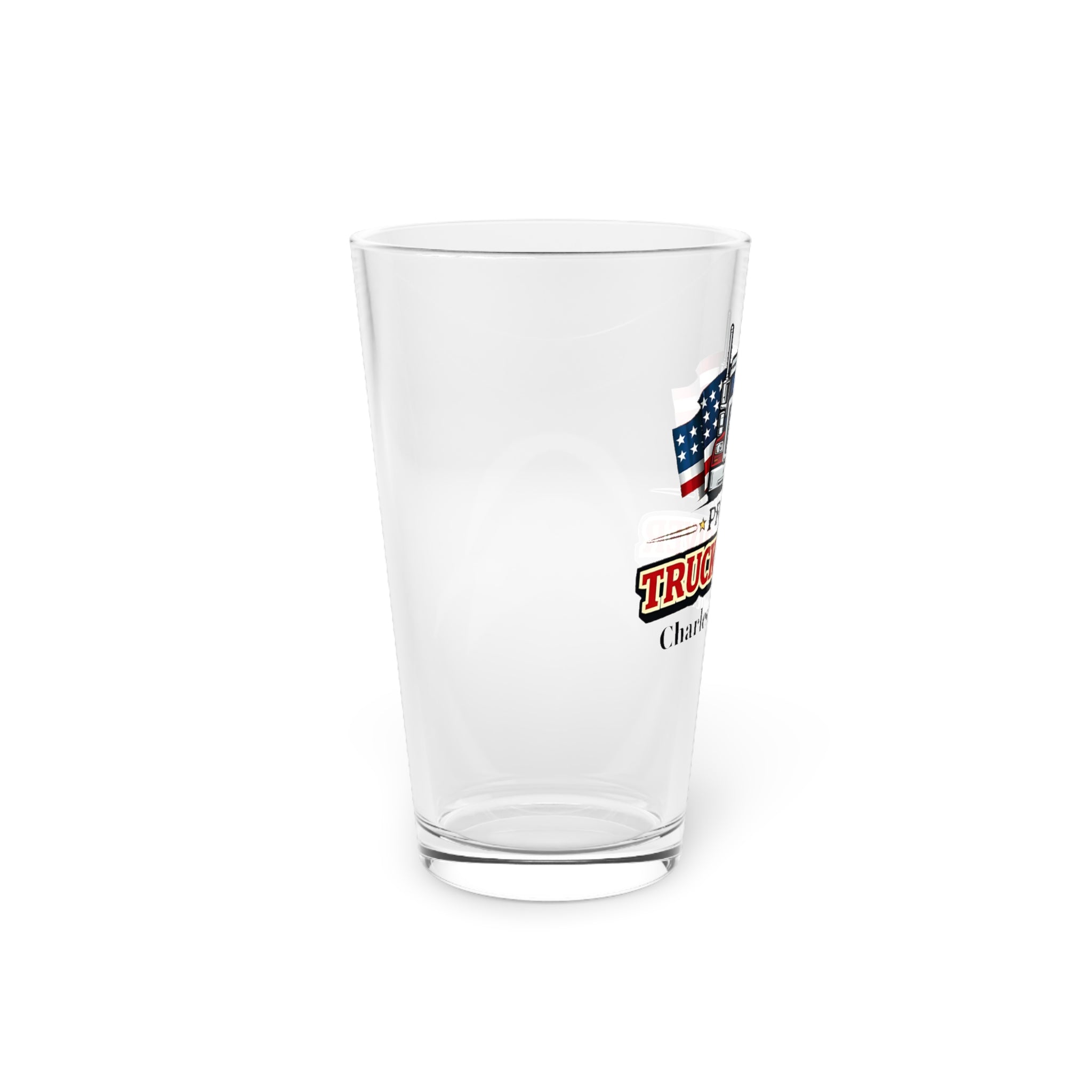 Proud Truck Driver Personalized Pint Glass 16oz  Custom Trucker Beer Glass with Name  Gift for CDL Driver, Trucker Dad Birthday Gift