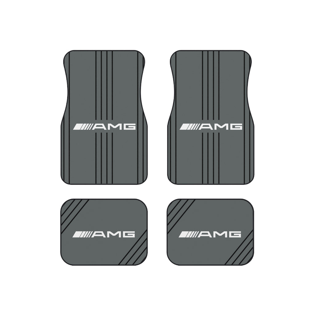 AMG Style Car Floor Mats Set of 4 Gray Universal Performance Auto Mats