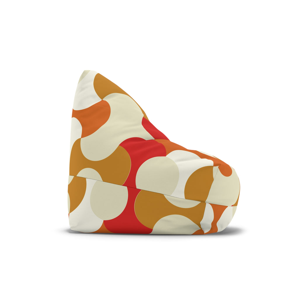 Retro Abstract Swirl Bean Bag Chair Cover | 70s Inspired Mod Pattern