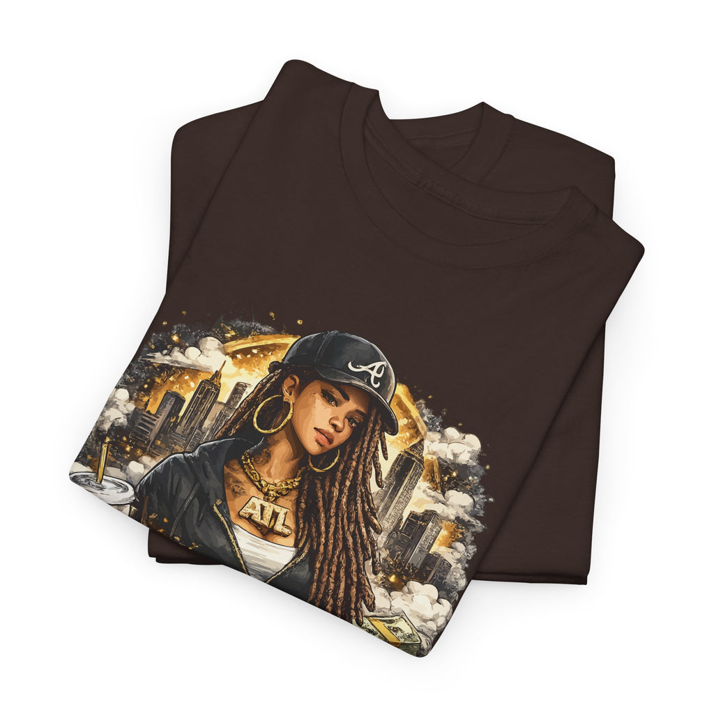 Atlanta Streetwear Graphic T Shirt for Women  Urban Hip Hop Style Tee, City Girl Fashion, Black Unisex Shirt