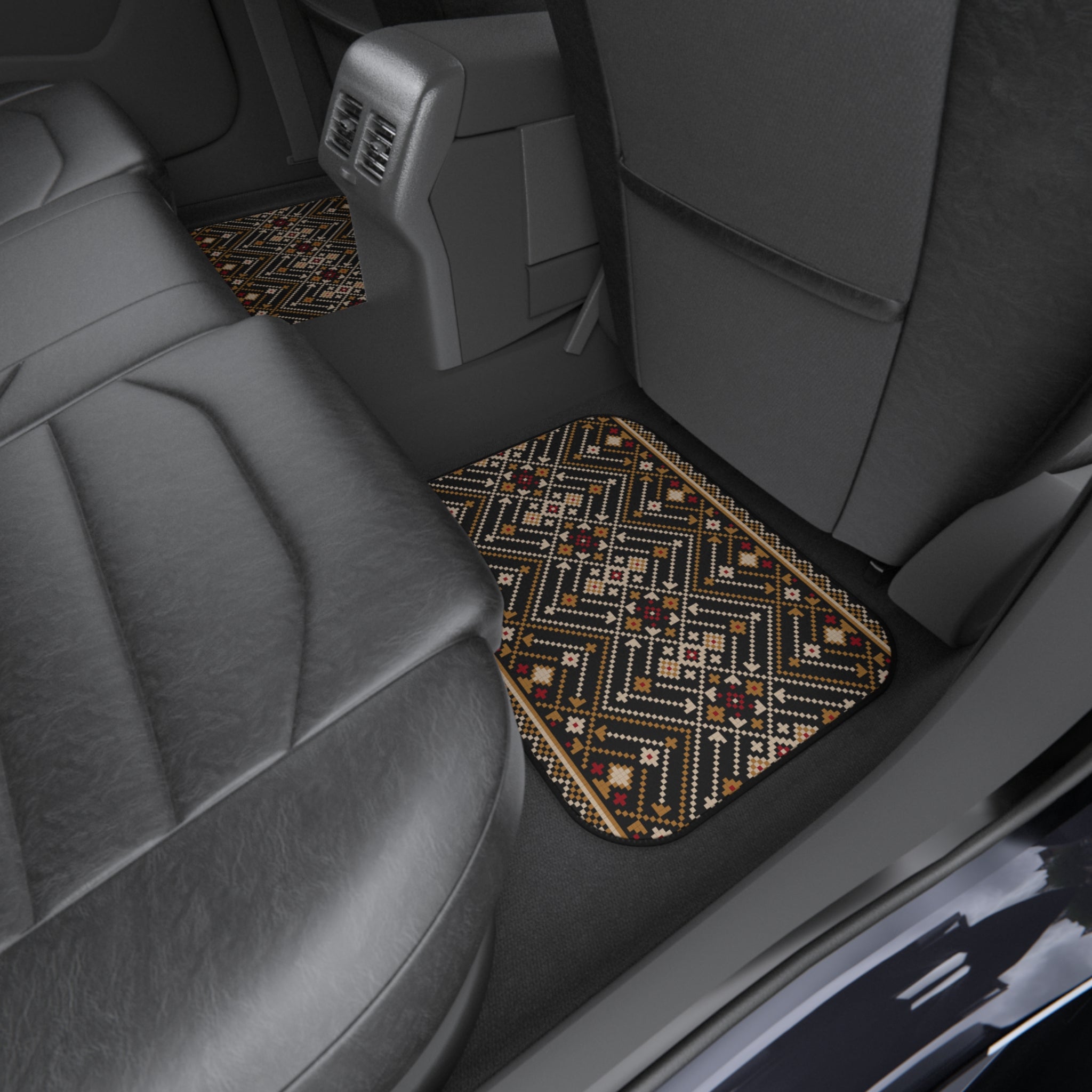 Tribal Geometric Car Mats (Set of 4) — Brown Aztec Floor Liners