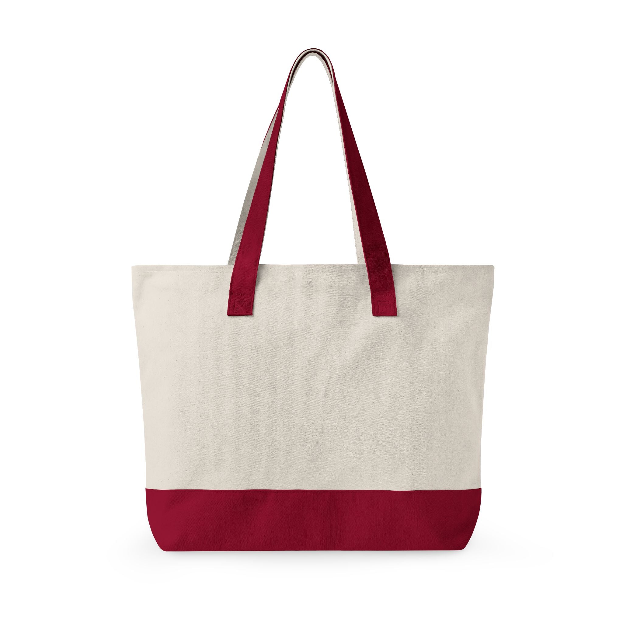 Made for everyday Zippered Canvas Tote | script text, neutral color