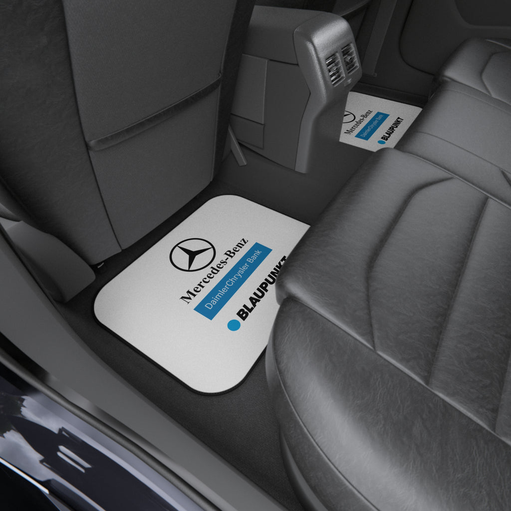 4 Piece Car Floor Mats Set Compatible with Mercedes Benz Logo White Auto Interior Accessories