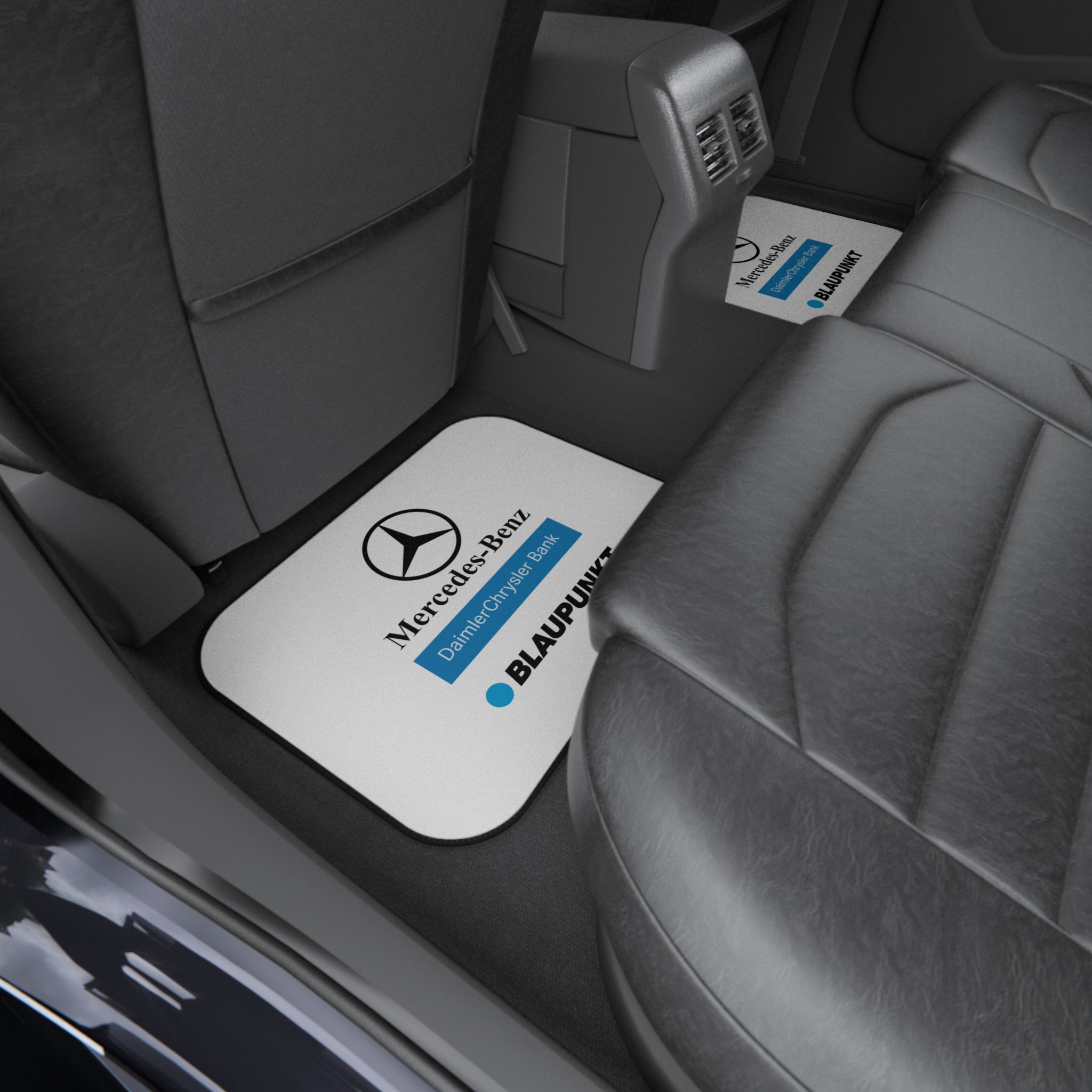 4 Piece Car Floor Mats Set Compatible with Mercedes Benz Logo White Auto Interior Accessories