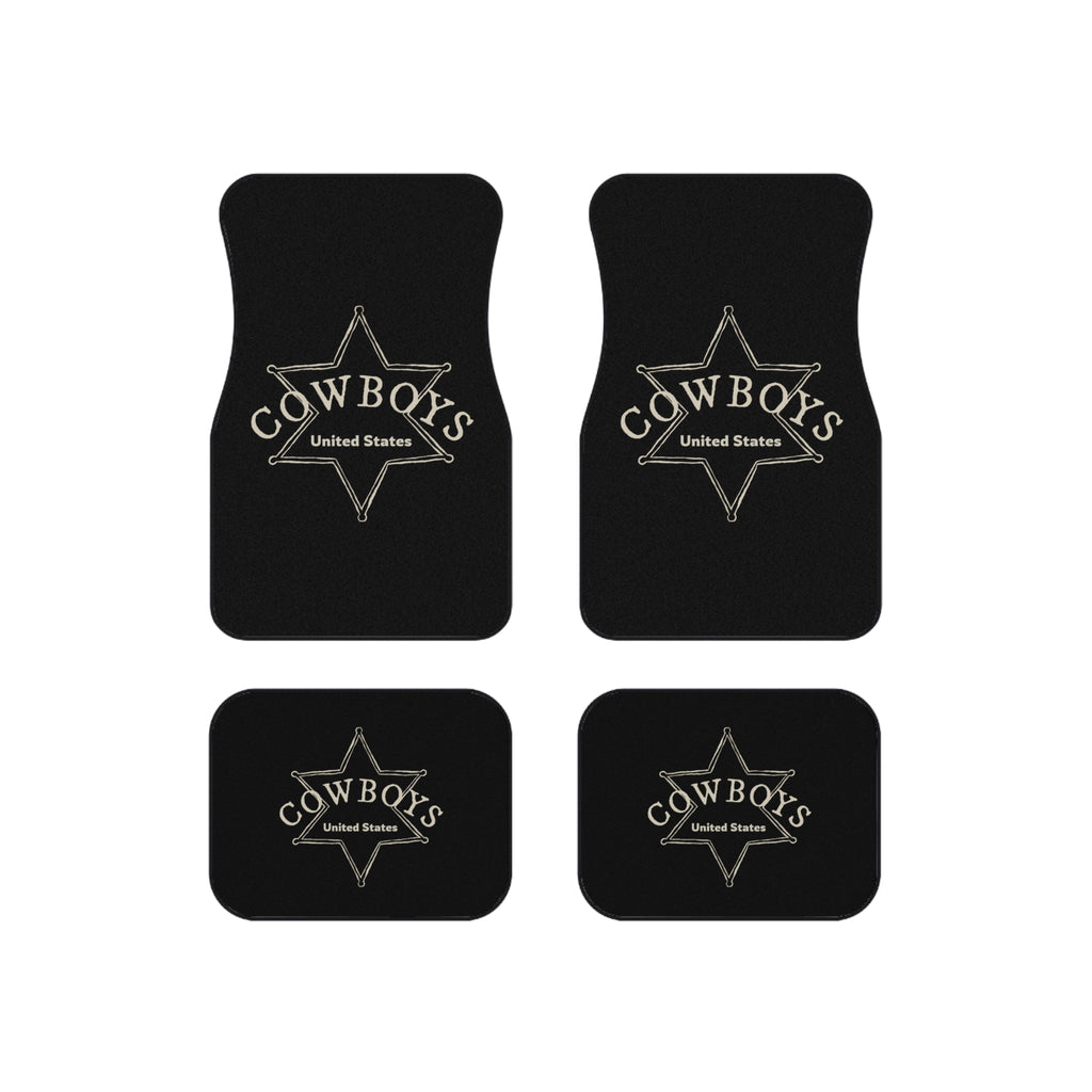 4 Piece Universal Cowboys Car Floor Mats Set Western Country Auto Interior Accessories