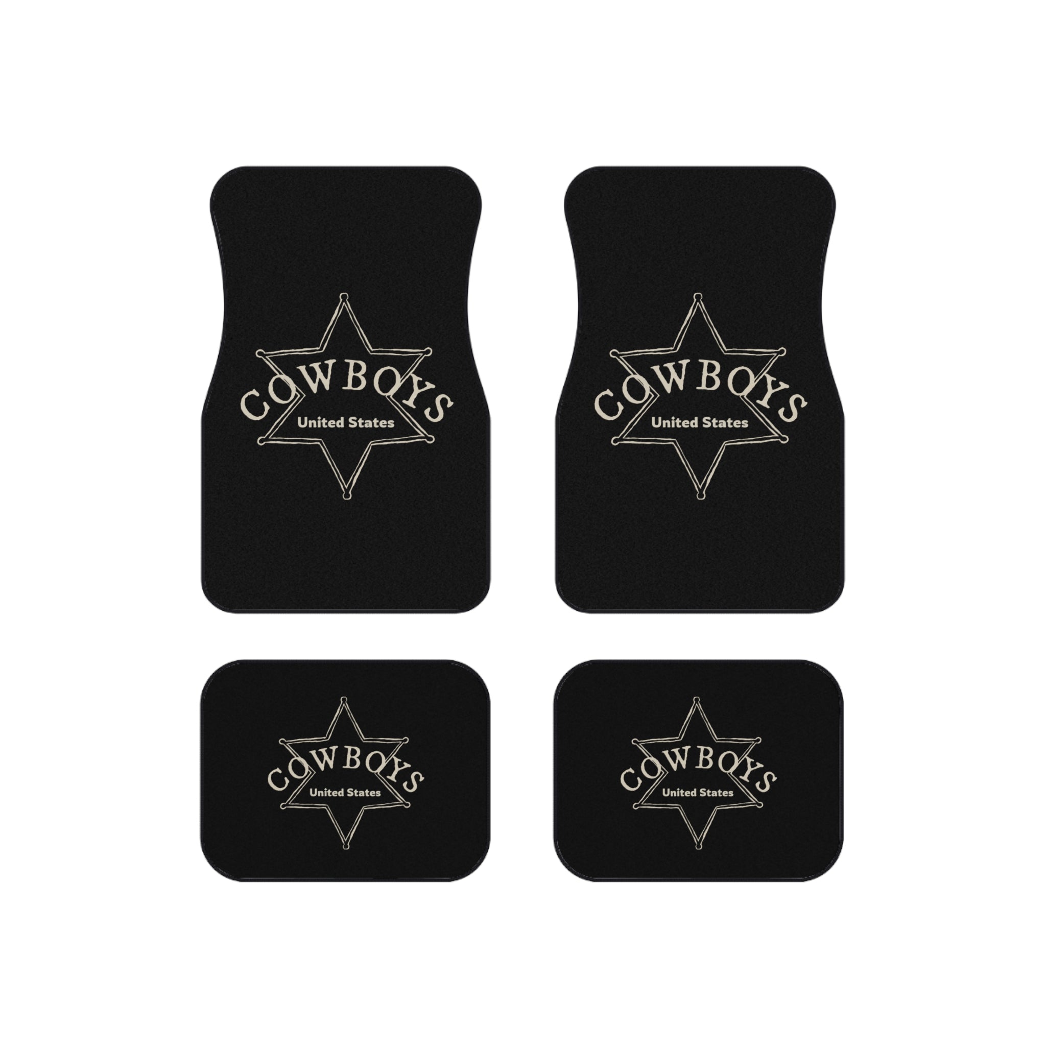 4 Piece Universal Cowboys Car Floor Mats Set Western Country Auto Interior Accessories
