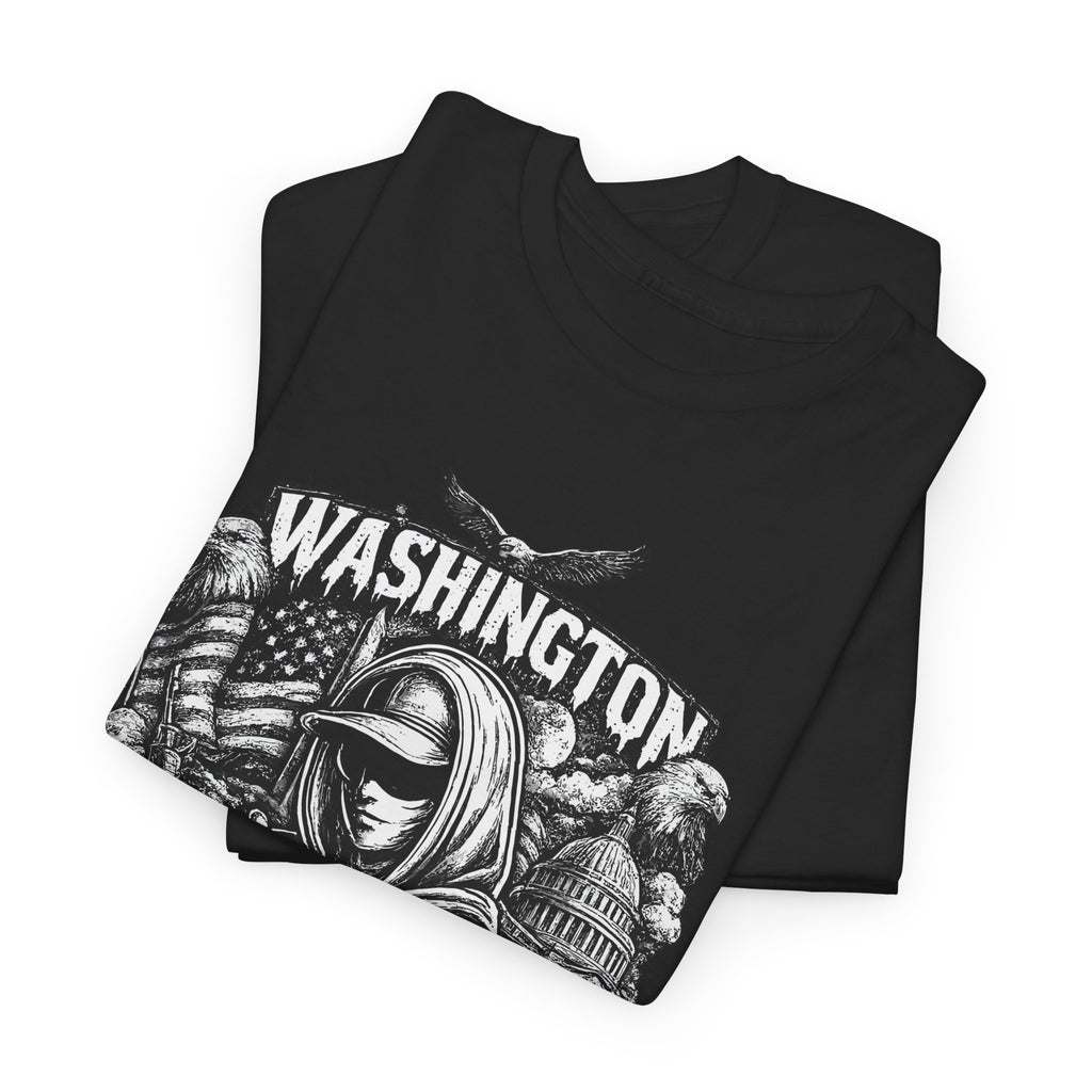 Washington DC T Shirt Streetwear Graphic Tee, Urban City Shirt Black, Dark Street Style Unisex Gift