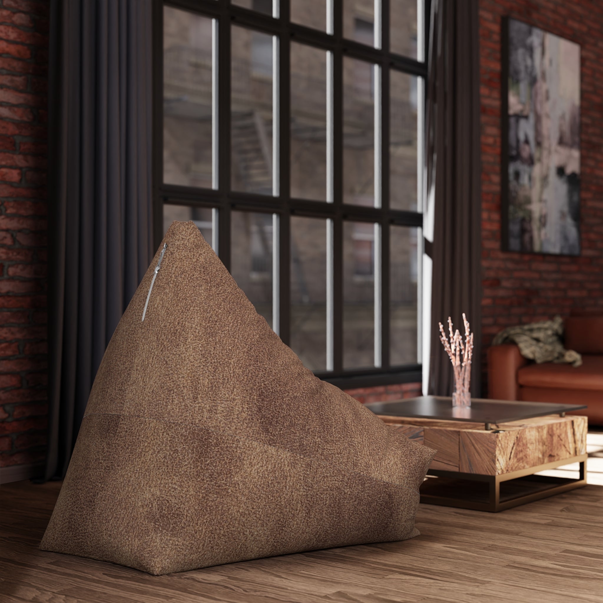 Cowboy Star Bean Bag Chair Cover | Western Rustic Leather Look gift for him