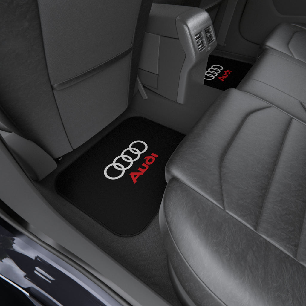 Audi Style Car Floor Mats Set of 4 Black Universal Auto Mats