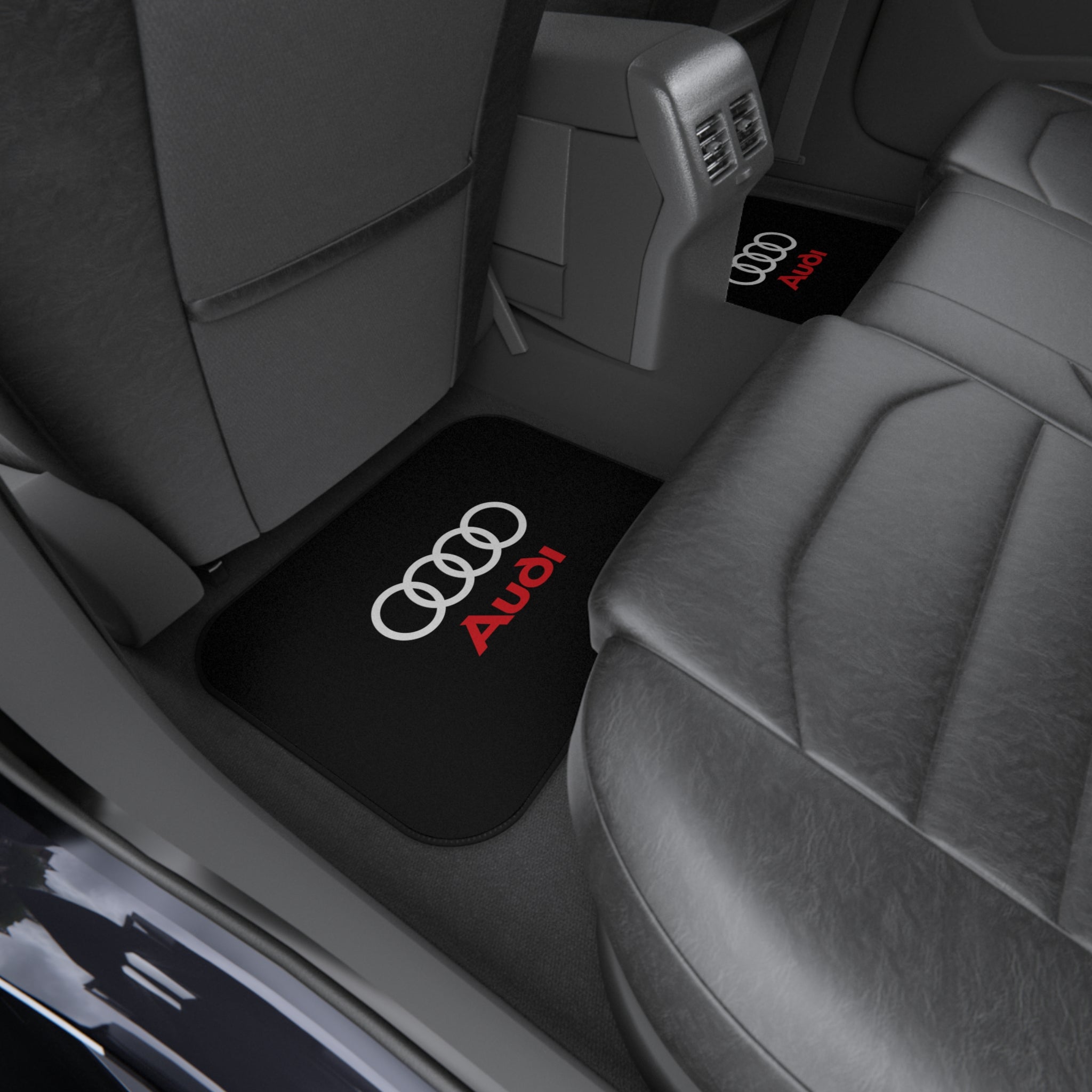 Audi Style Car Floor Mats Set of 4 Black Universal Auto Mats