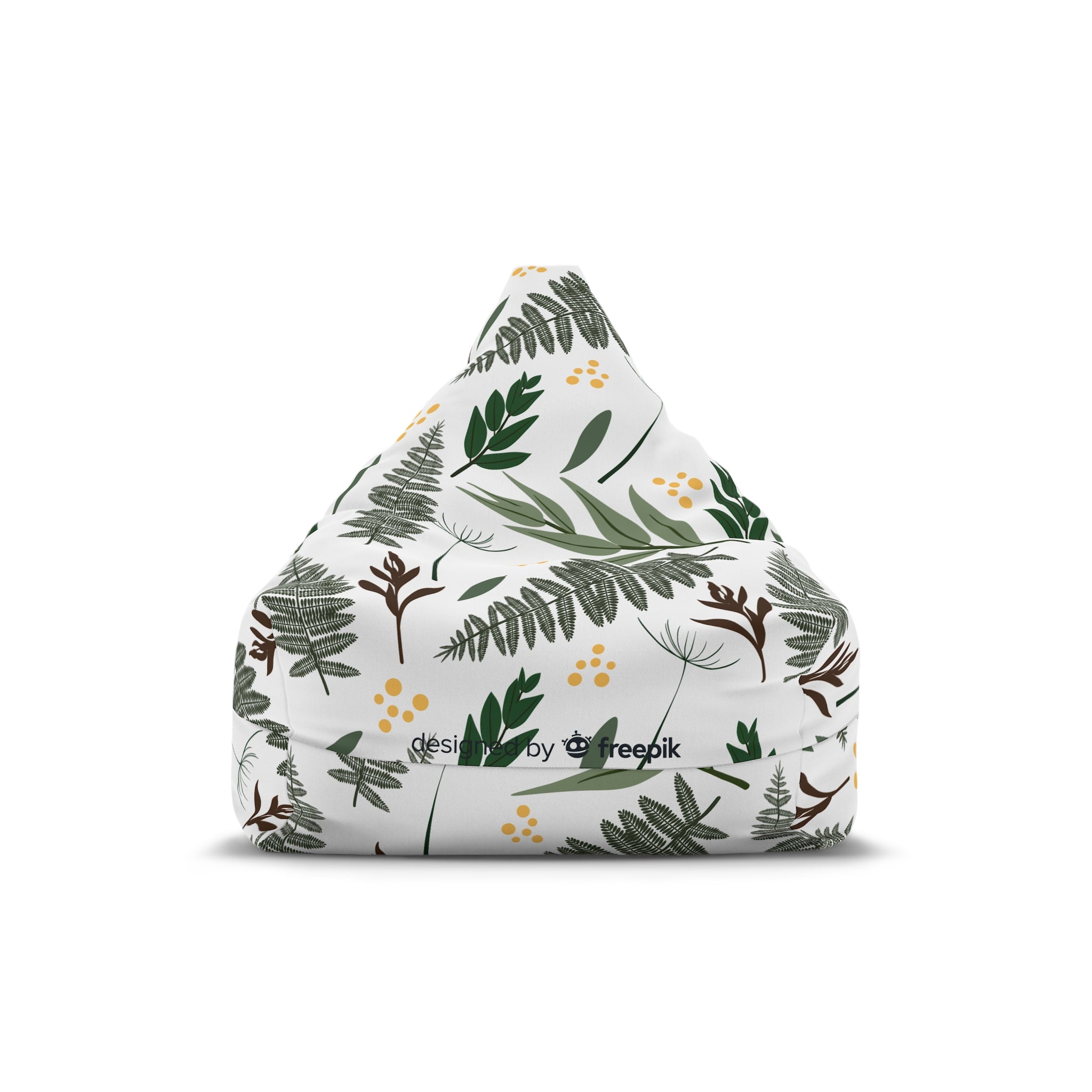 Green Fern Leaves Pattern Bean Bag Chair Cover | Botanical Leaf Print